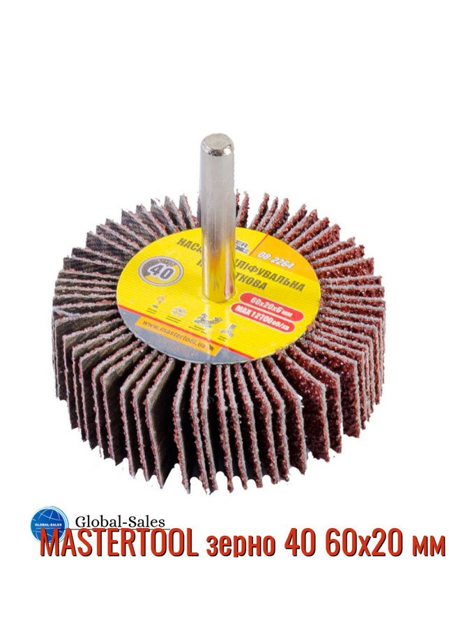 Круг пелюстковий в оправі 60 х 20 мм Р40 (08-2264) Mastertool (353493275)
