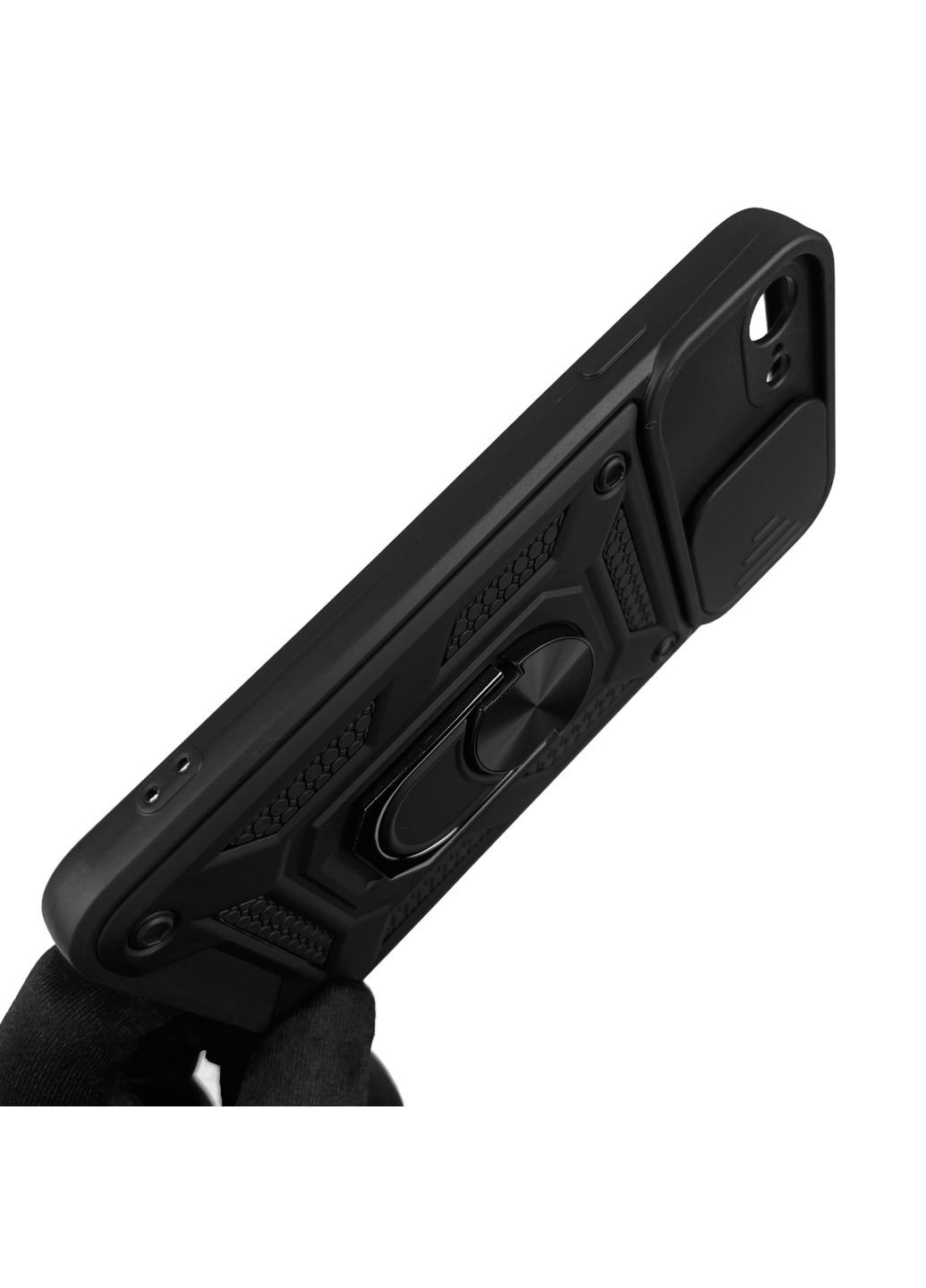 Чохол для iPhone 7 броньований з кільцем зі шторкою на камеру на айфон 7 чорний rg1 Apple (366019563)