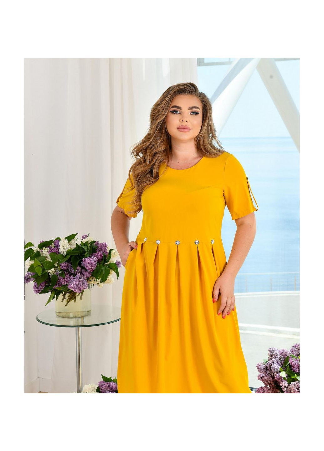 Горчичное платье Liton