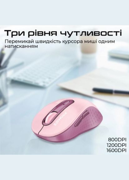 Мишка (ken.pink) Promate Ken Wireless/Bluetooth Pink (316222982)