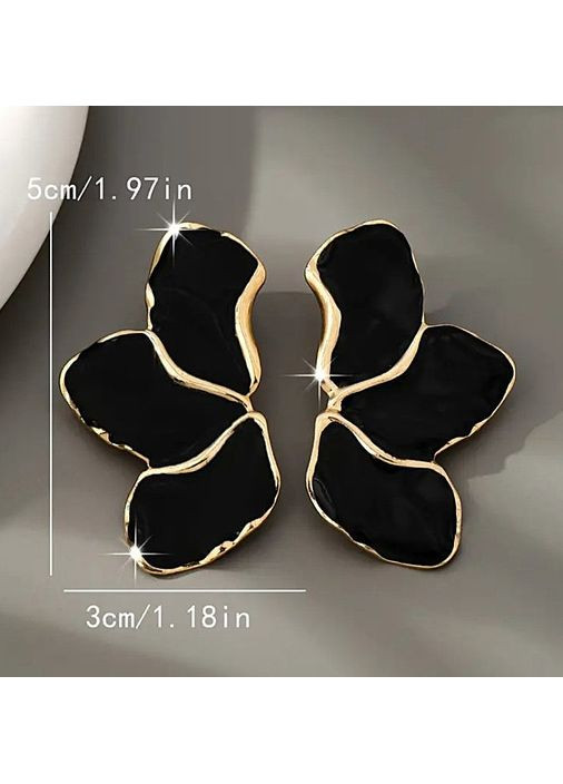 Серьги бижутерия Цветные черные лепестки No Brand (359473030)