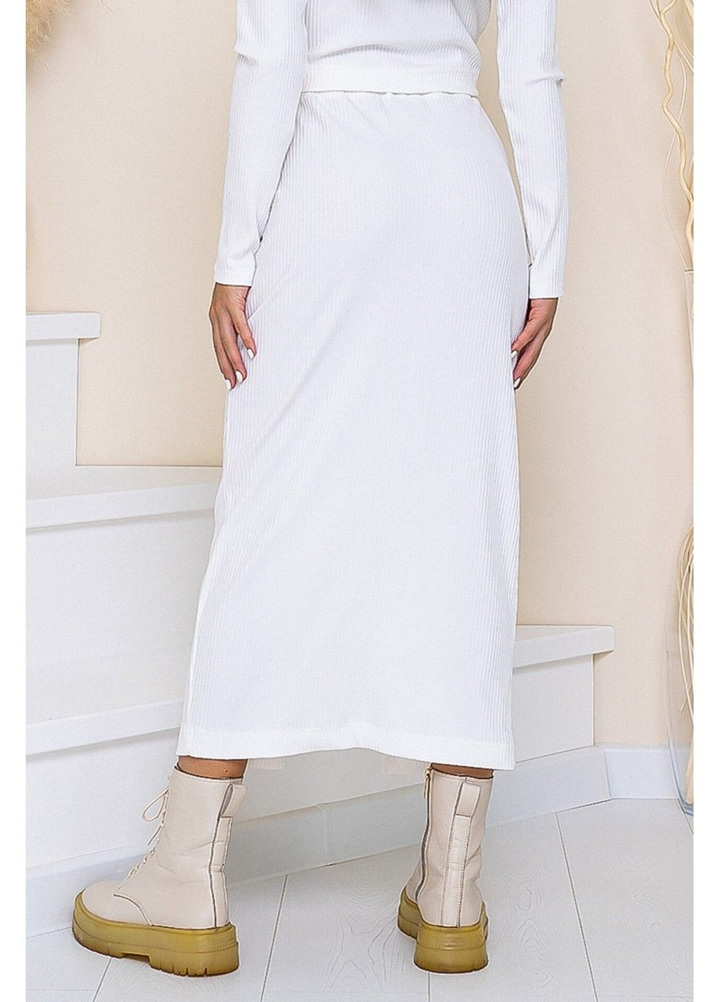 Молочна спідниця міді трикріаж мустанг 21105 молочна Tanita-Romario