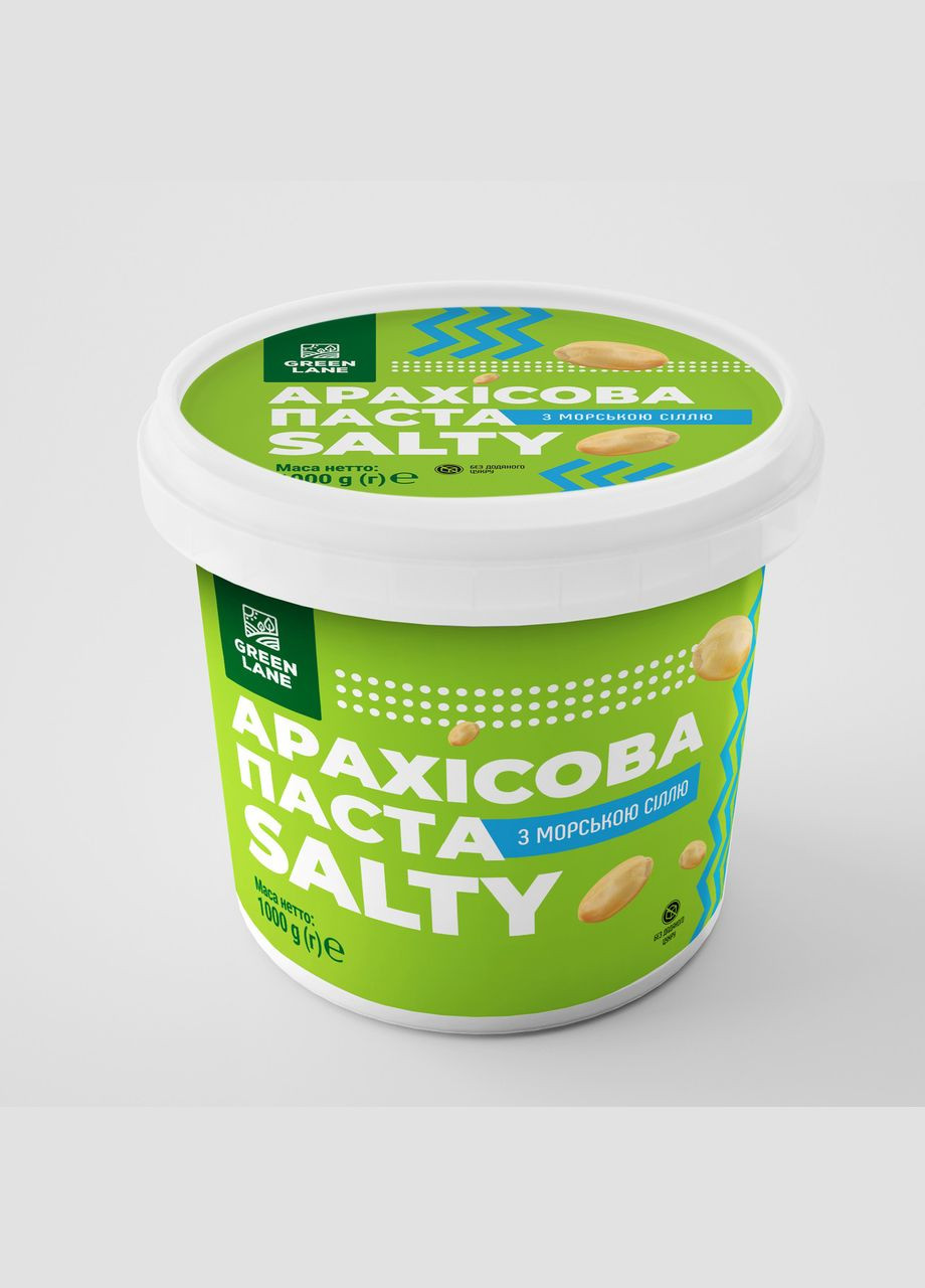 Арахисовая кремовая паста с морской солью 1000 г., натуральная, без консервантов и примесей SALTY GREEN LANE (315351210)