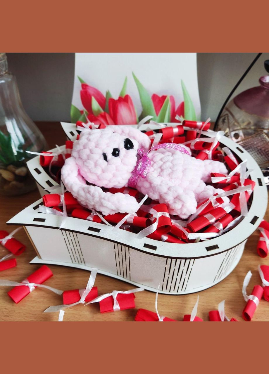 Подарунковий бокс для дівчини з м'якою іграшкою та 101 причиною «Чому я тебе кохаю» (ar139) No Brand (316463055)