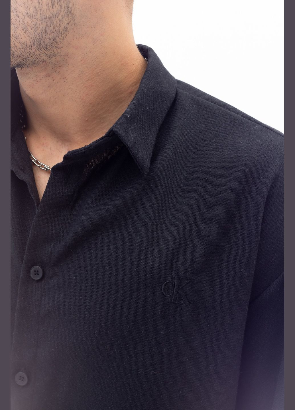 Комбинированный летний льняный кэжуал костюм из лого ск с рубашкой, брючный Vakko