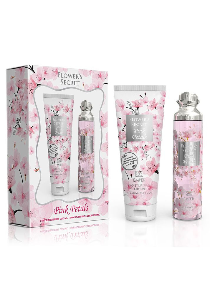 Подарунковий набір жіночий Flower'S Secret Pink Petals 250 мл body mist+ 250 мл body lotion Emper (307922990)
