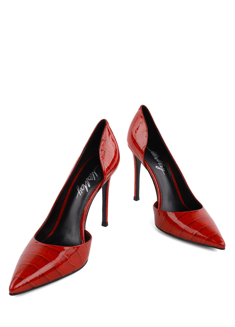Жіночі Туфлі P370-022-5 Червоний Шкіра з тисненням крокодил MiaMay (259937788)