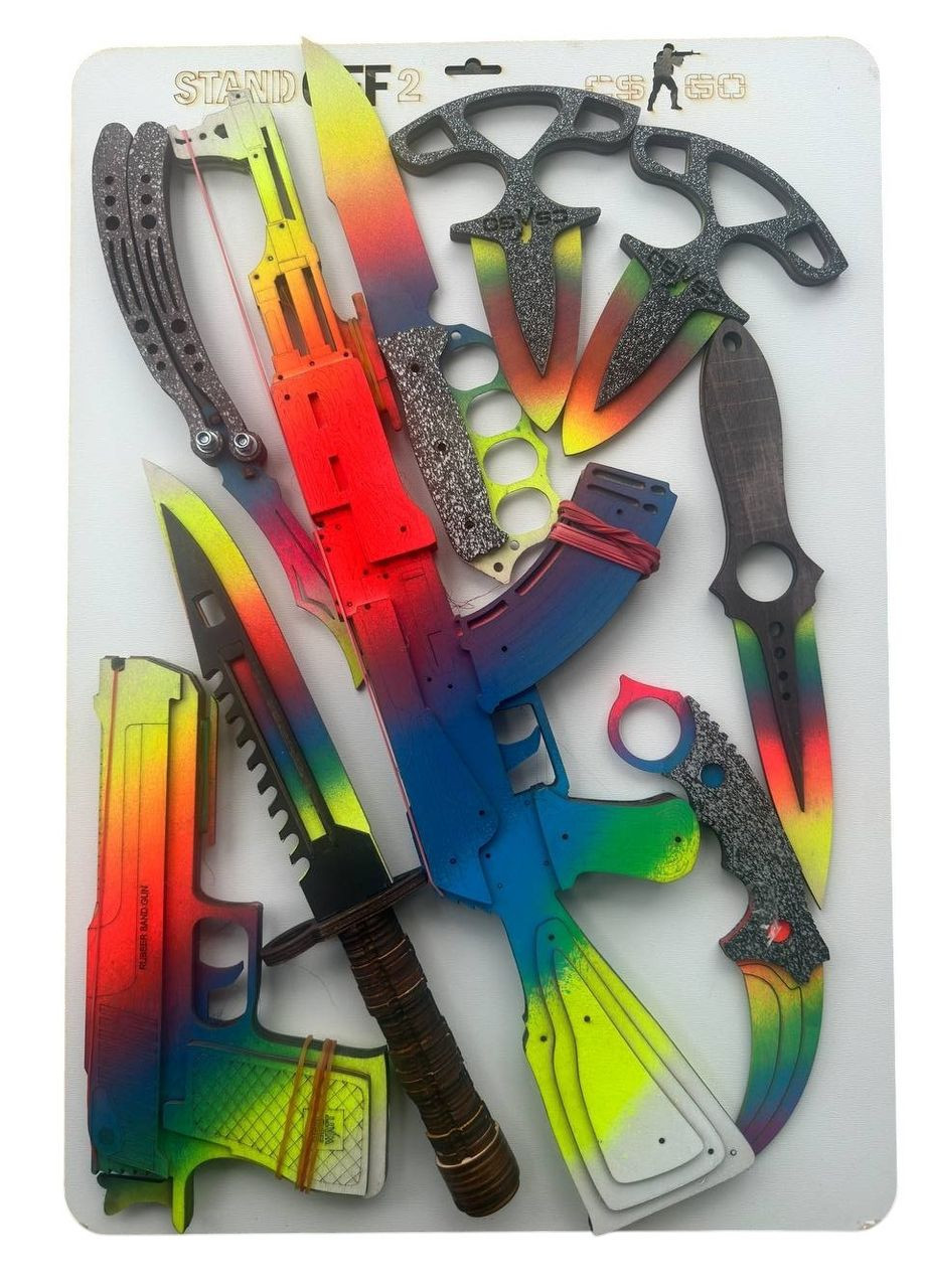 Набор деревянного оружия №5 с игры CS:GO Standoff 9 шт Цвет Синий + No Brand (330774481)