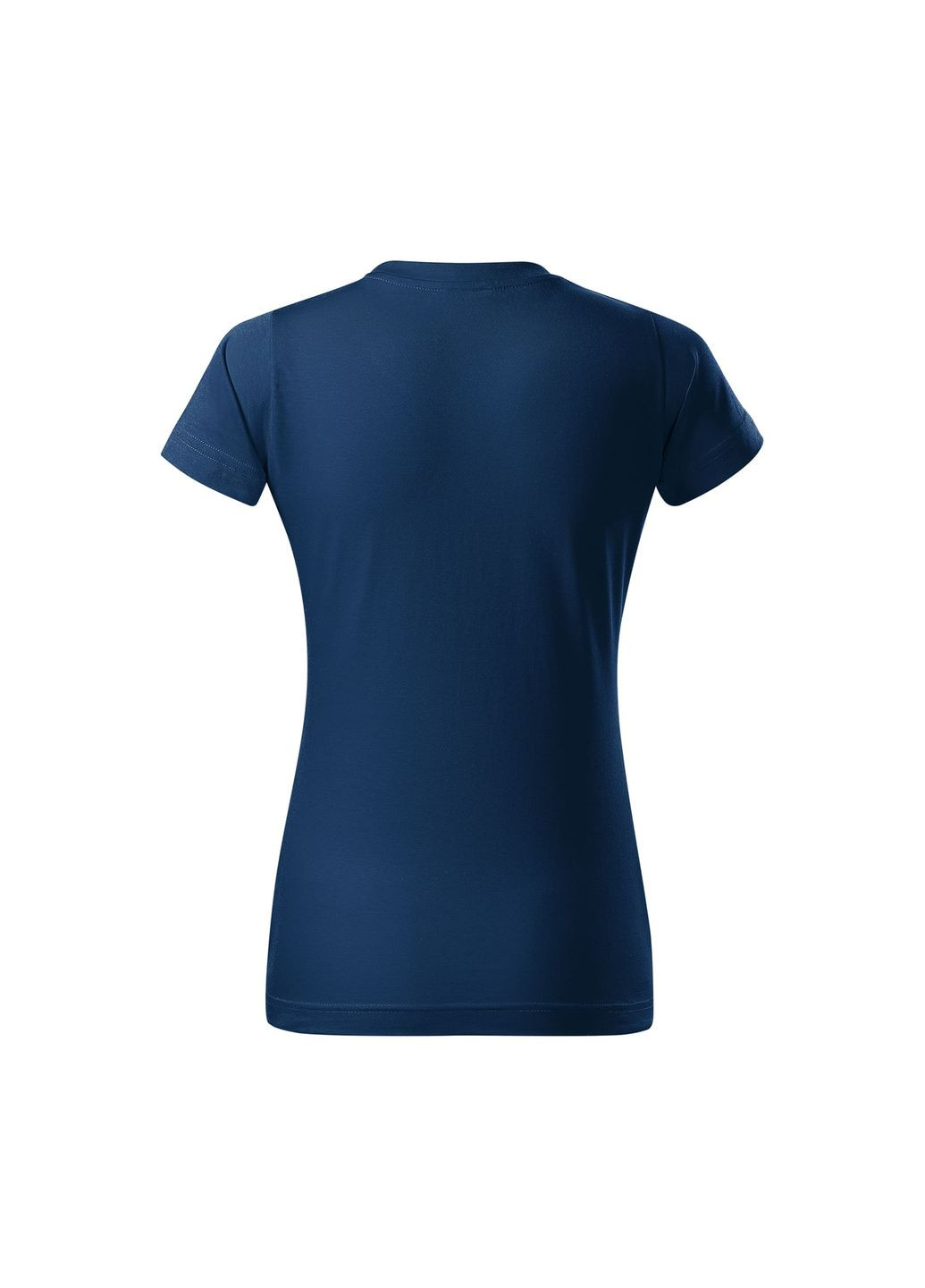 Синя всесезон футболка жіноча бавовняна однотонна синій денім 134-87 з коротким рукавом Malfini Basic