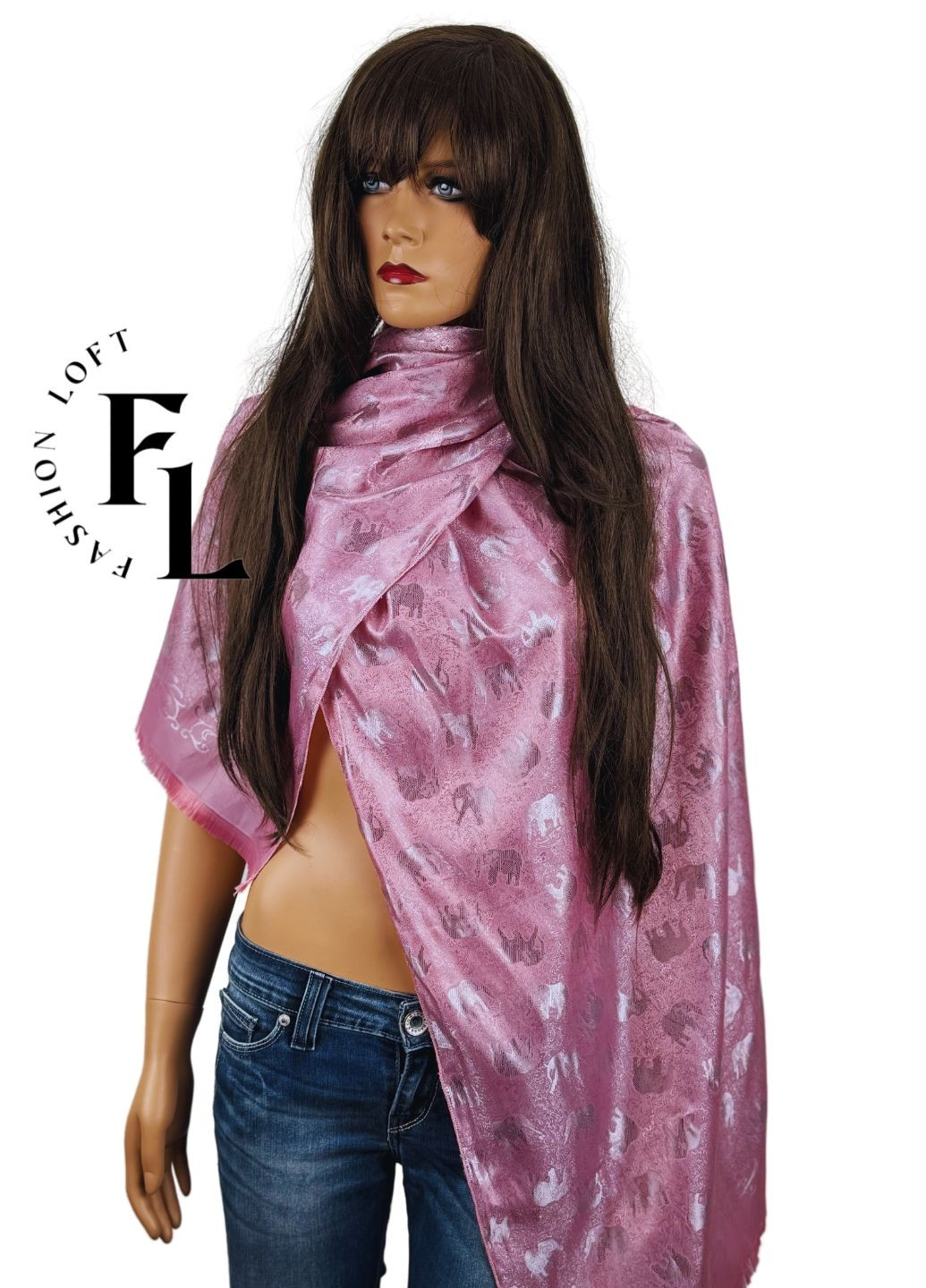 Жіночий шарф палантин (100% шовк 170х70см) Fashion Loft (296264597)