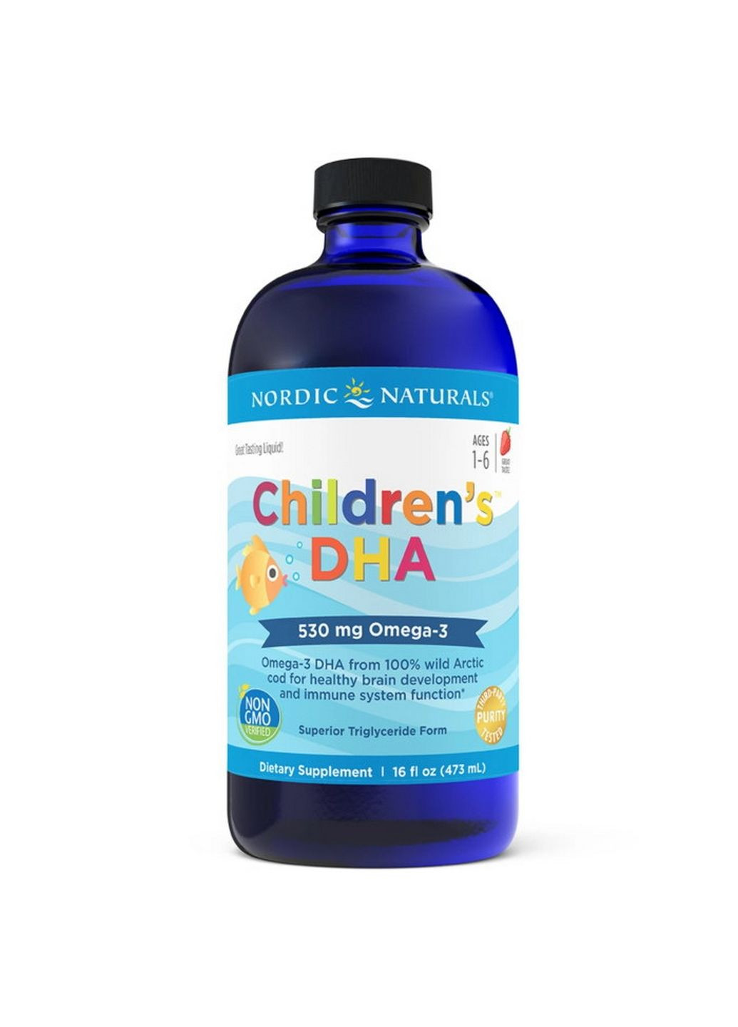 Жирные кислоты Children's DHA 530 mg, 473 мл - клубника Nordic Naturals (294929654)