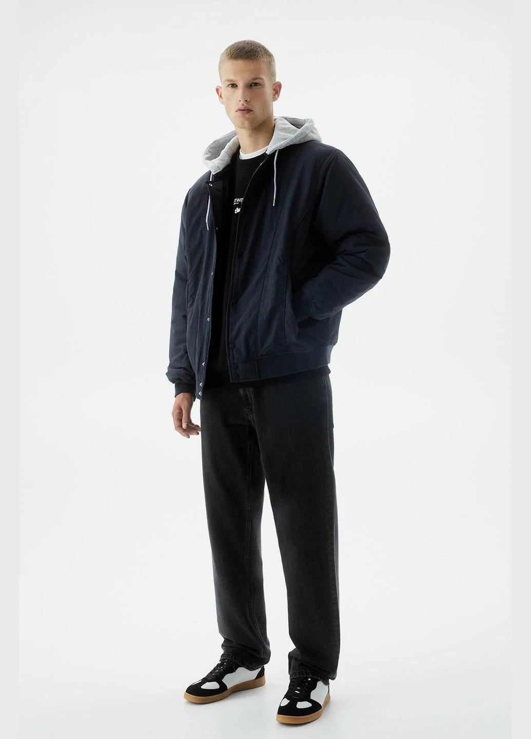 Бомбер демісезон,темно-синій, Pull & Bear (301009216)