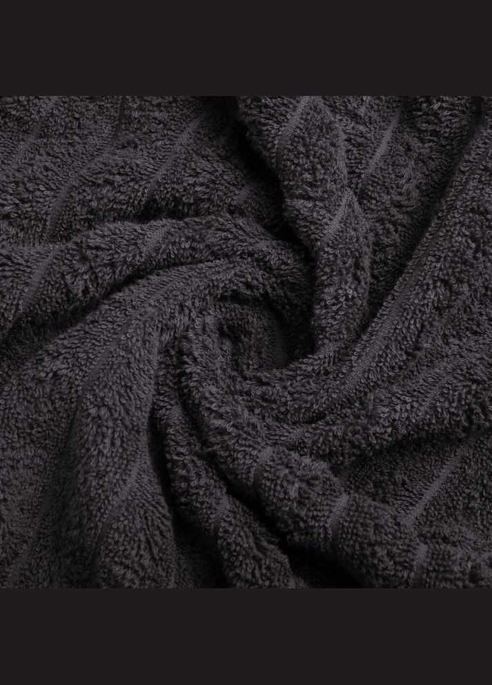 IDEIA полотенце махровое банное 70х130 волна плотность 450 г/м2 хлопок черный черный производство - Узбекистан