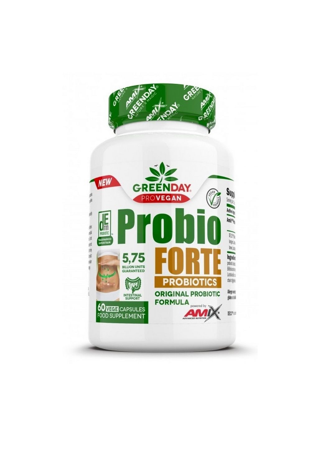 Пробіотики та пребіотики GreenDay ProVegan Probio Forte, 60 вегакапсул Amix Nutrition (293339564)
