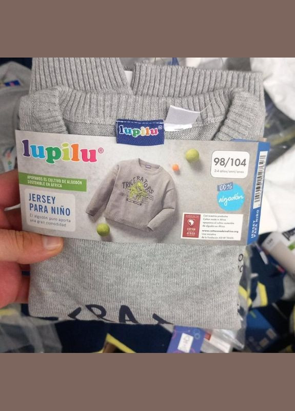 Сірий демісезонний светр кофта для хлопчика тоненький. Lupilu