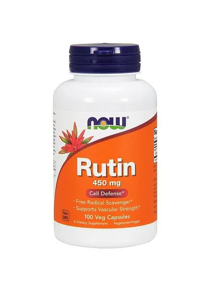 Рутин, Rutin, 450 мг, 100 капсул Now Foods (329199941)
