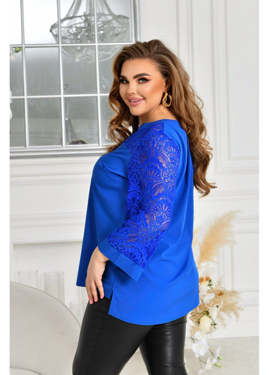 Синіти блуза софт+гіпюр,ботал,вкорочений рукав Україна