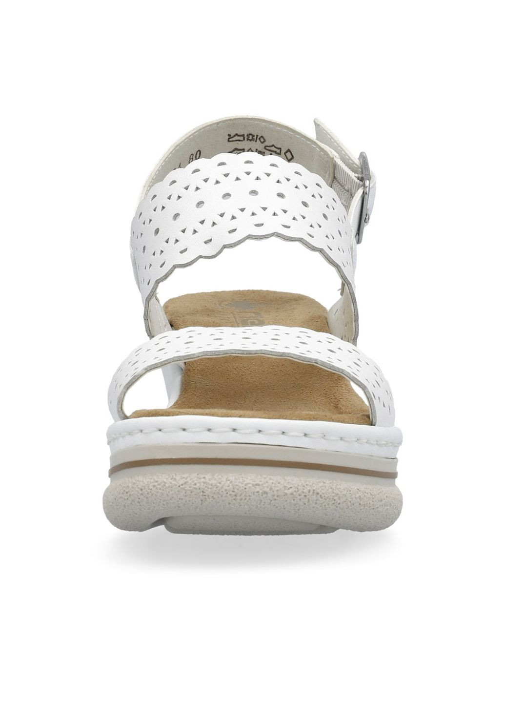 Белые босоножки (р) кожа 0-1-1-67704-80 Rieker с ремешком