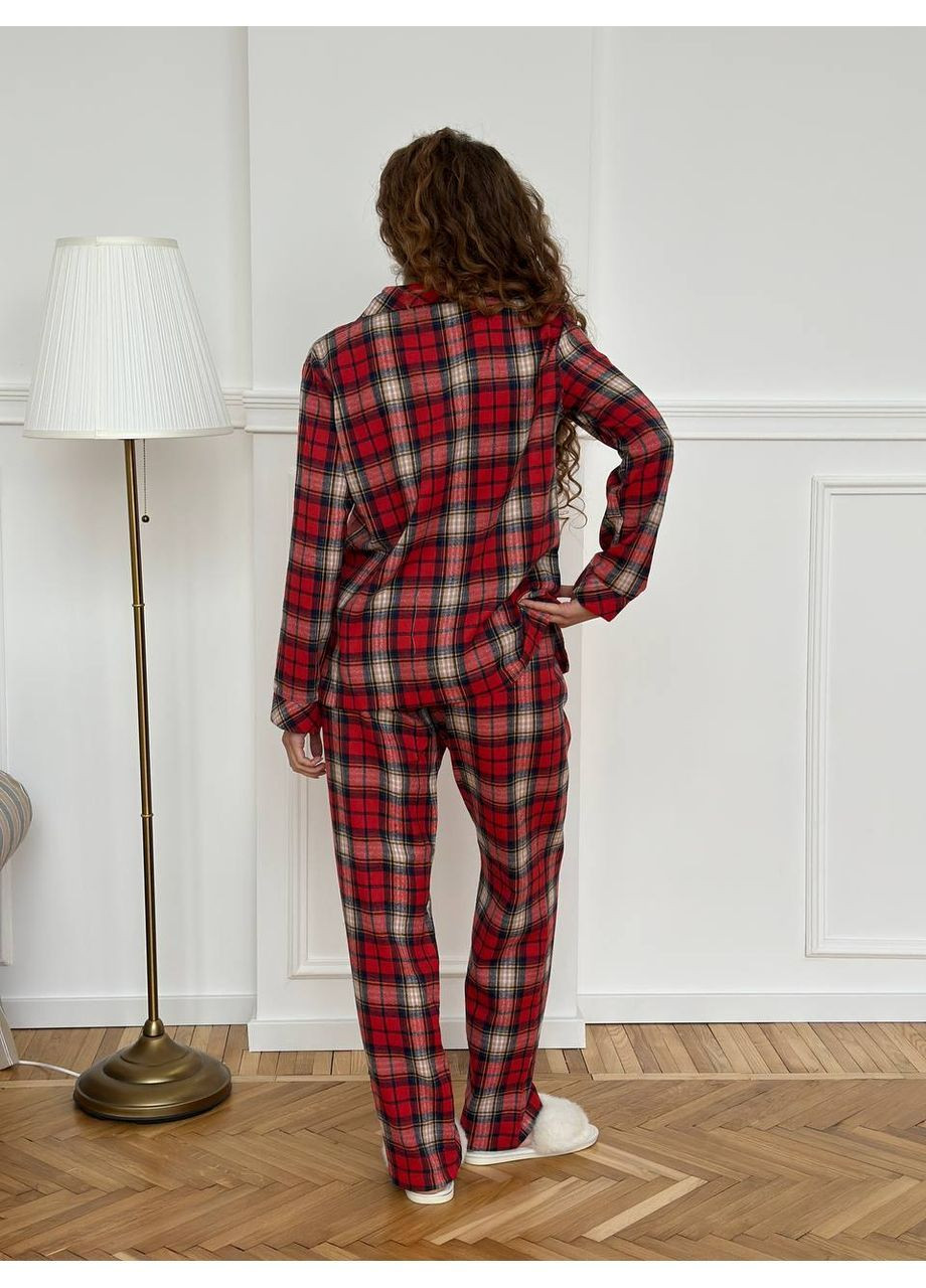 Червона піжама жіноча фланель в клітинку . парні піжами в клітинку. сімейні піжами No Brand