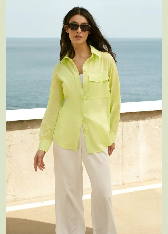 Желтая кэжуал рубашка Seventeen с длинным рукавом