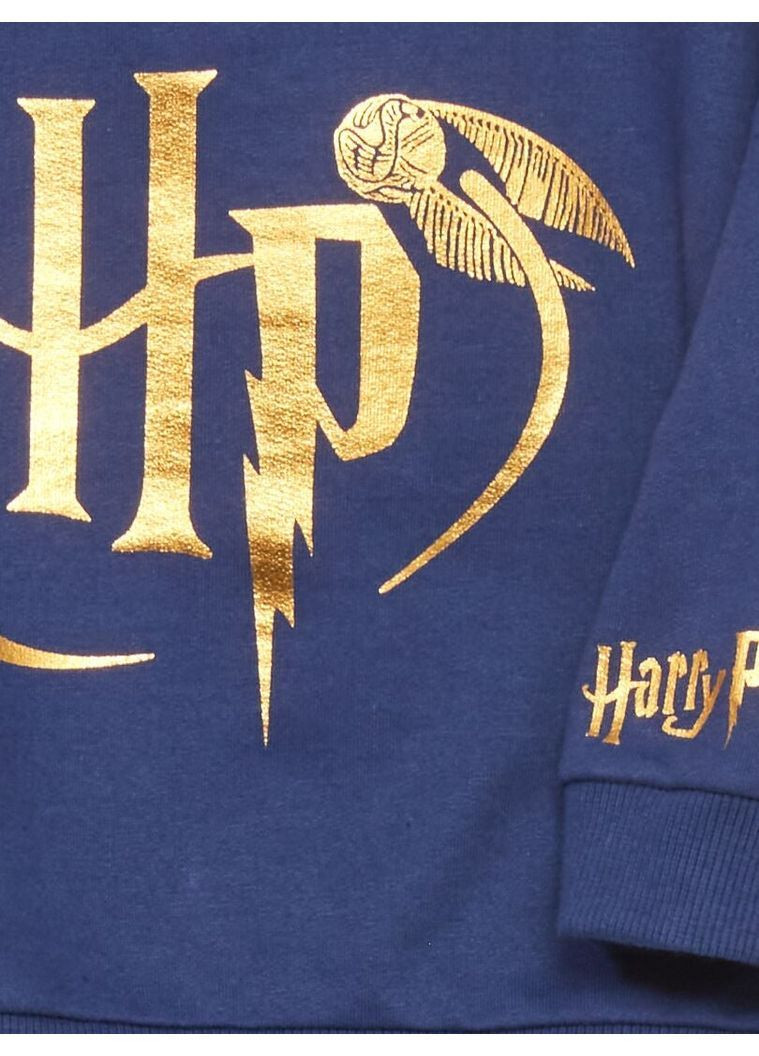 Kiabi свитшот флис,синий с принтом, синий