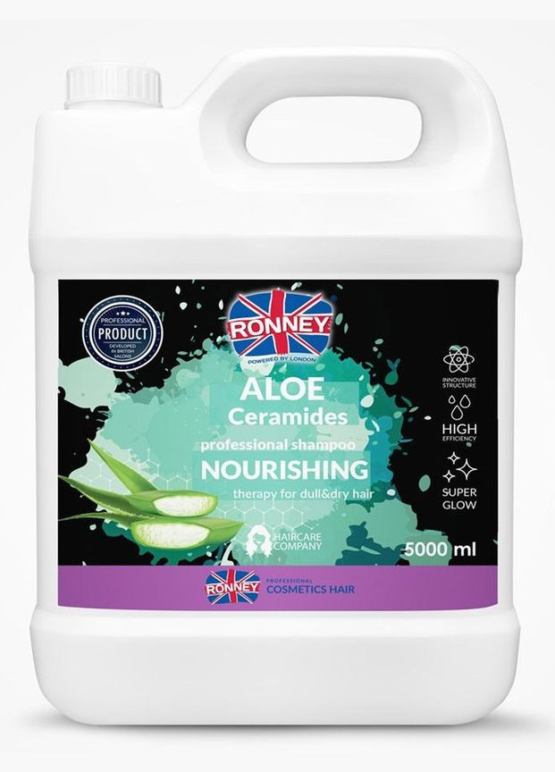 Шампунь Aloe and Ceramides 5000 мл — зволожуючий для сухого та тьмяного волосся RONNEY (337989326)