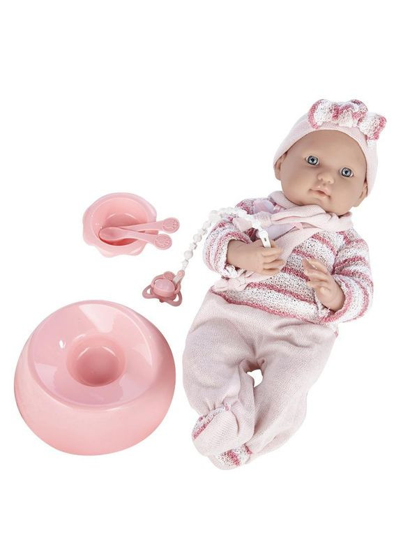 Пупс-немовля в рожевому светрику з аксесуарами 9995 40 см No Brand (354097418)