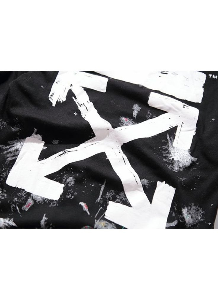 Футболка чёрная Off-White Art Chaos Black T-Shirt Womens - (356677854)