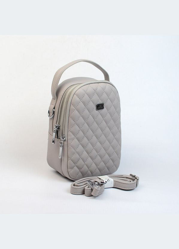 Сіра маленька жіноча вертикальна стьобана міні сумка крос боді для телефону Alex&Mia (338182408)