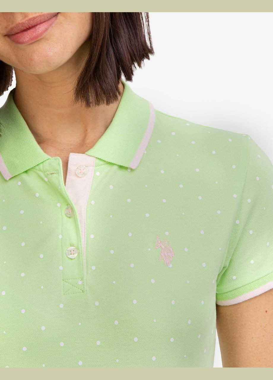 Женская футболка поло DOT PRINT POLO SHIRT M салатовый U.S. Polo Assn. (287751138)