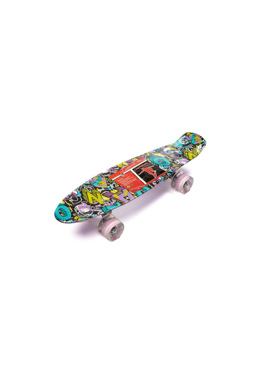 Скейт пенни борд, скейтборд МS0749-13_6 со светящимися колесами алюминиевая подвеска Profi (346531503)