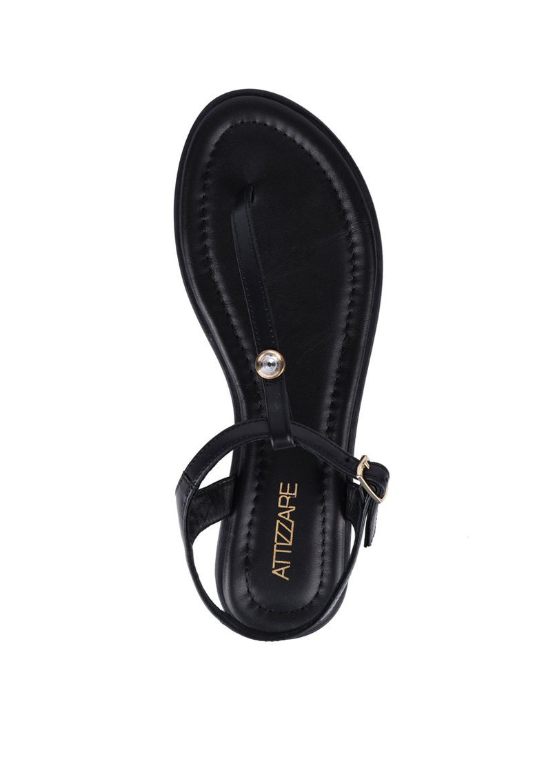 Черные женские сандалии 418 70011 черный кожа Attizzare