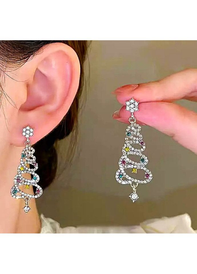 Серьги бижутерия Новогодняя елочка No Brand (367954048)