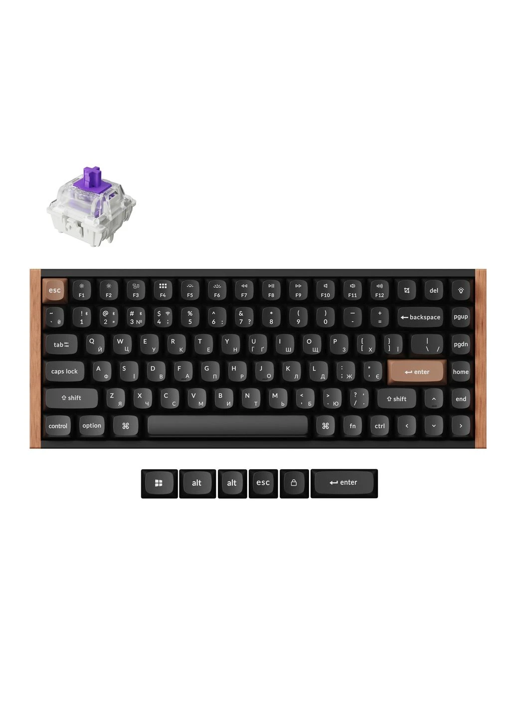 Клавиатура беспроводная K2 HE Magnetic Switch Black RGB (K2H-F1-UA) Keychron (394714672)