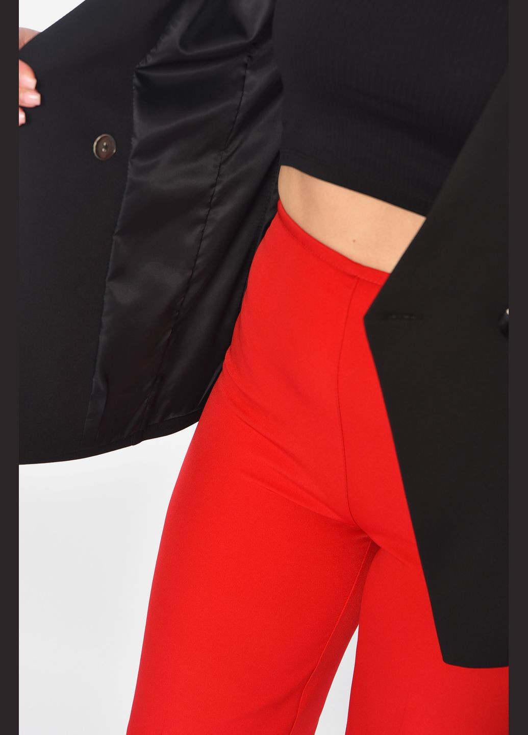 Костюм женский брючный черно-красного цвета Let's Shop (321984309)