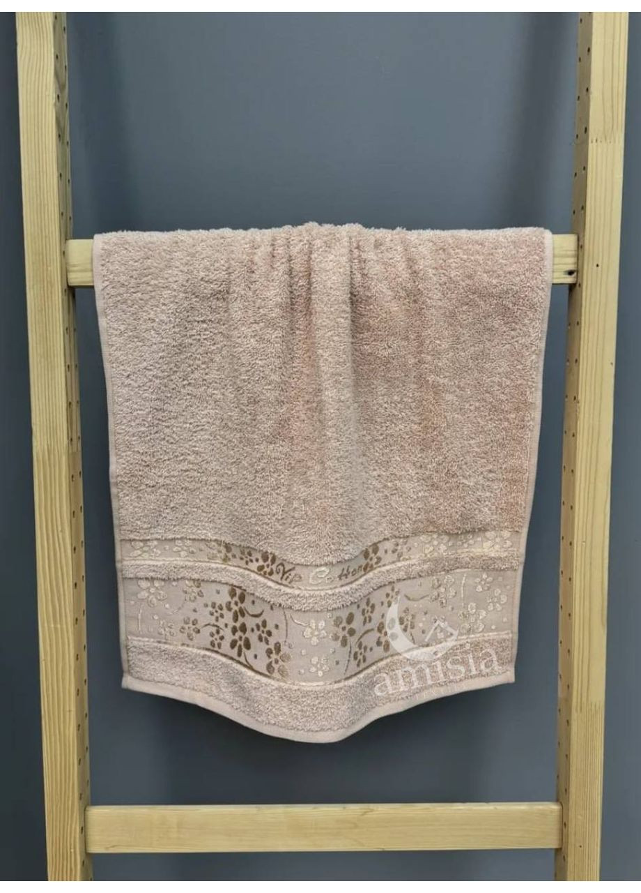 Махровый набор турецких полотенец Vip Coton "Нежность" Cestepe цветочный розово-лиловый