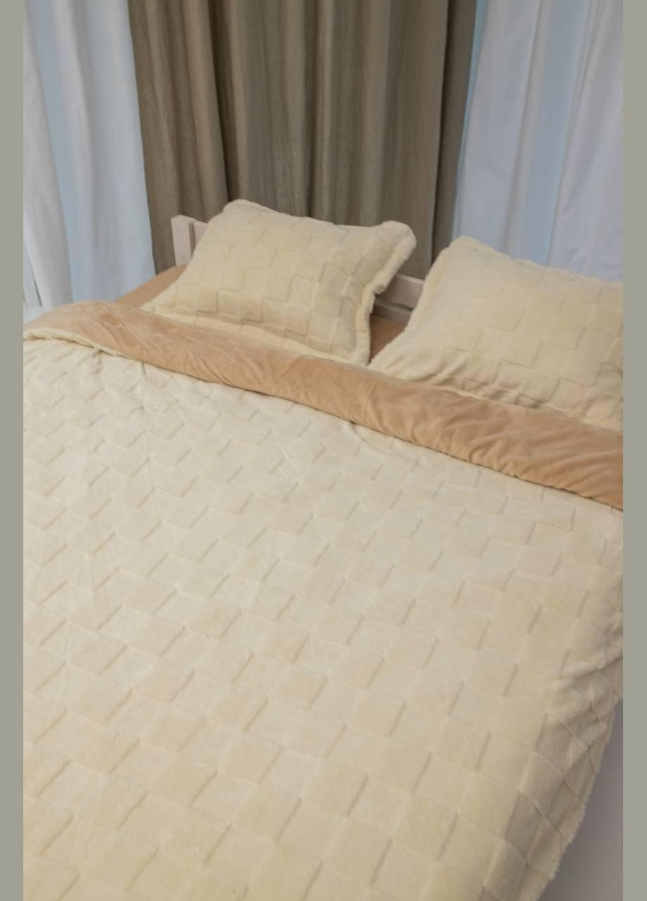 Постільна білизна Сімейний 160х215 наволочка 50х70 2шт Беж (П-al-plush2-bavovna-002-04-01) No Brand (316230715)