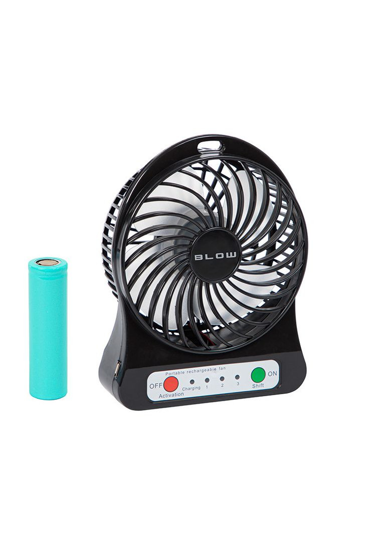 Вентилятор портативный Blow на аккумуляторе 18650 настольный USB черный 44-501# No Brand (334846355)