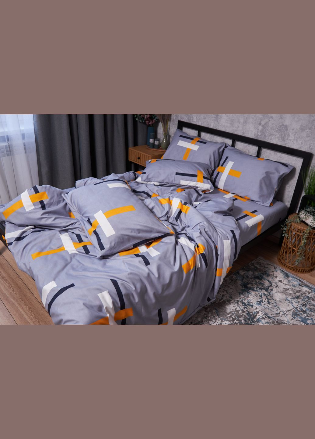 Комплект постельного белья Полисатин Premium евро 200х220 наволочки 2х40х60 (MS-820002833) Moon&Star marigold (288044084)