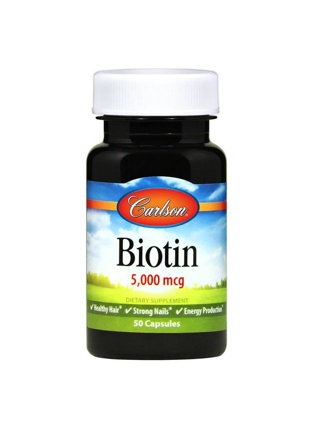 Витамины и минералы Biotin 5000 mcg, 50 капсул Carlson Labs (293479274)