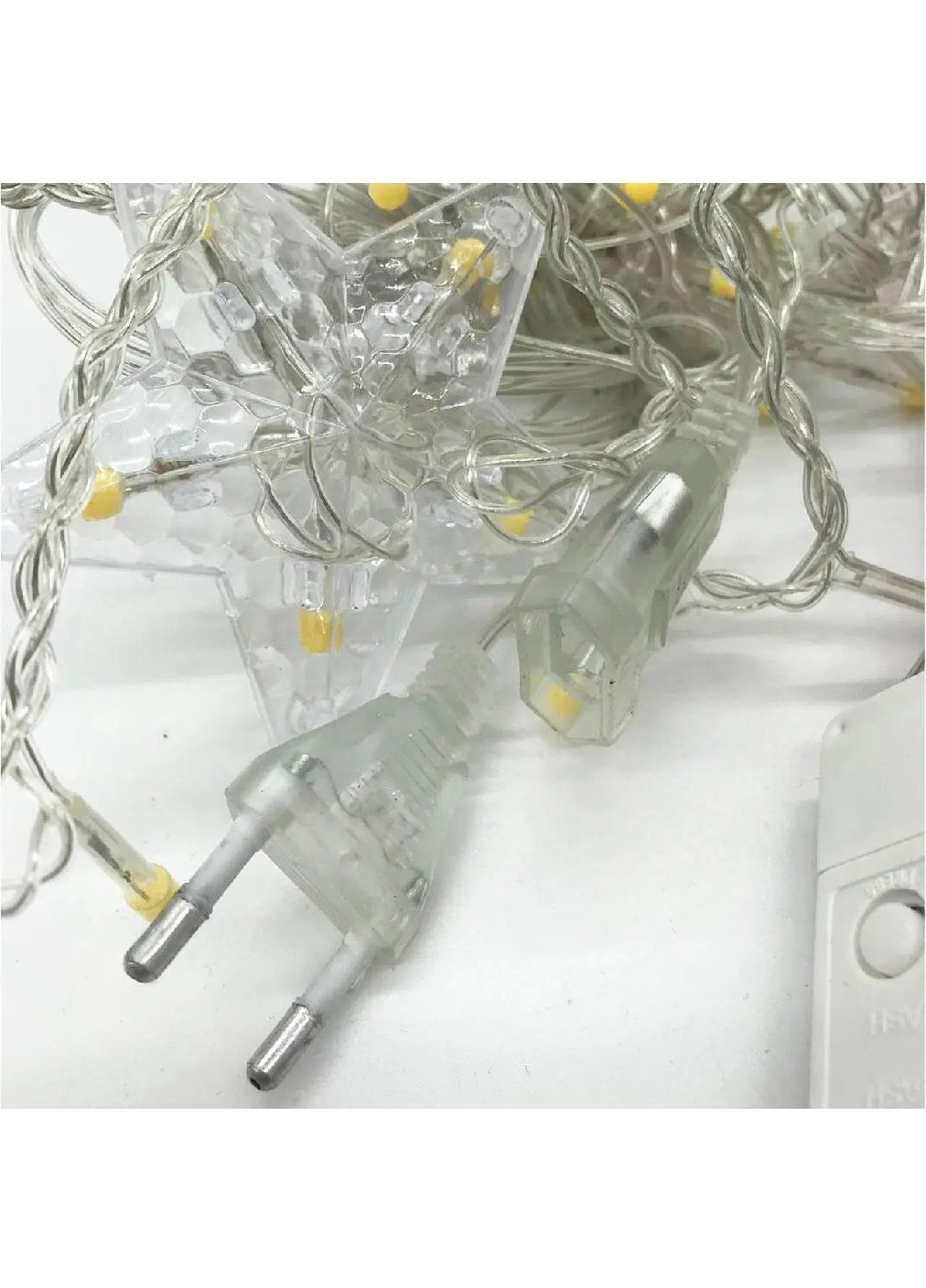 Гирлянда штора звезда сапожек новогодняя с работой от сети контроллером соединением гирлянд 3х0,80 м (481881-Prob) Теплая белая Unbranded (367775606)