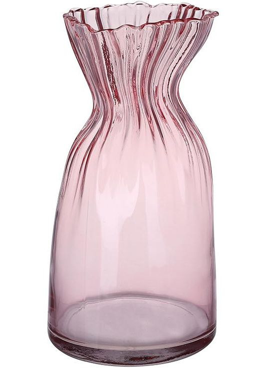 Ваза стеклянная "Грейс" 31см, розовая BonaDi (372171491)