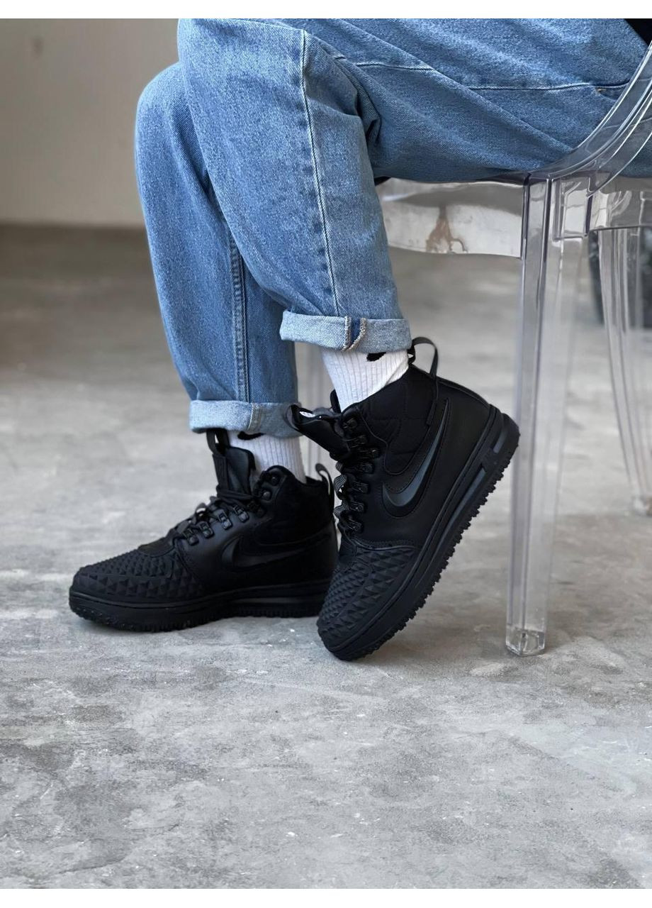 Чорні Зимовий кросівки чоловічі nike lunar force 1 duckboot black найк дакбут No Brand