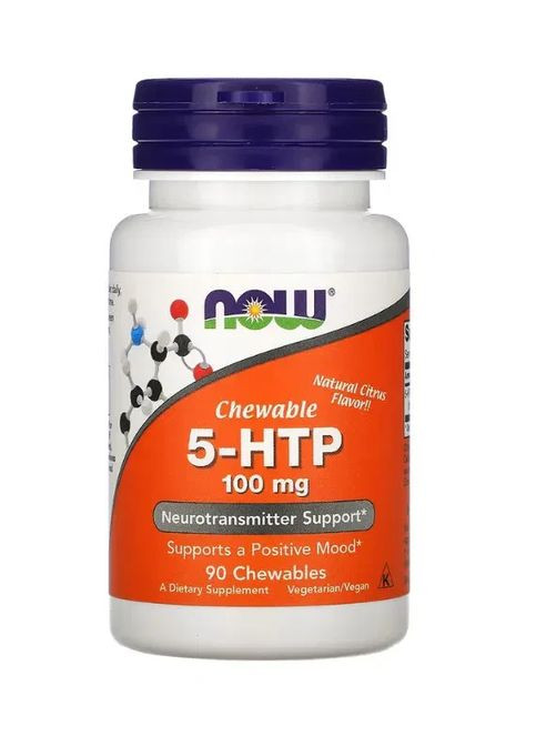 5-HTP Гидрокситриптофан цитрусовый (5-HTP) 100 мг 90 жевательных таблеток Now Foods (361116538)