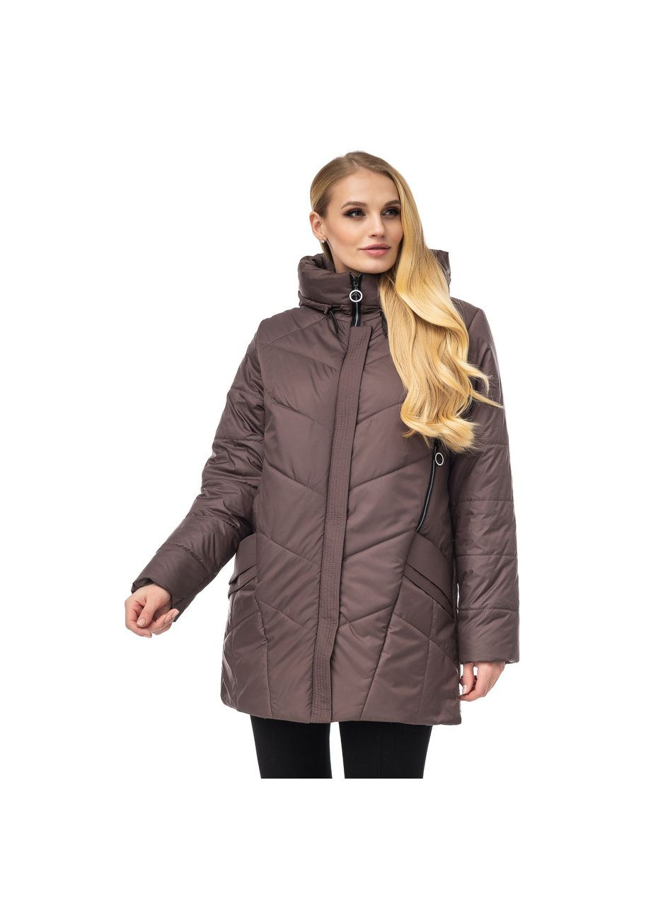 Комбінована демісезонна демісезонна куртка батал у шоколадному кольорі від виробника 64 Liardi