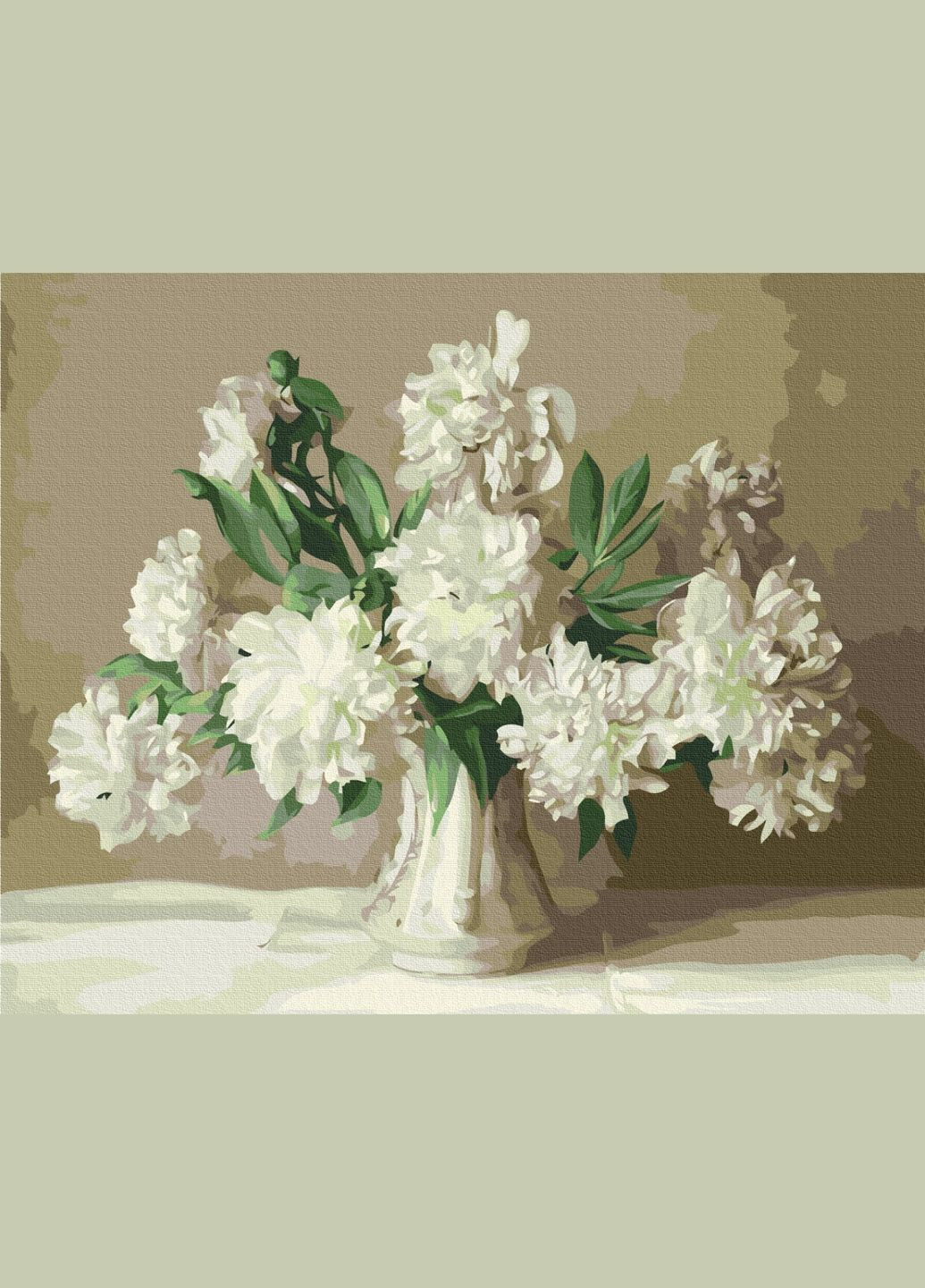 Картина за номерами "Білі піони у вазі " 48x60 см Brushme (366300463)