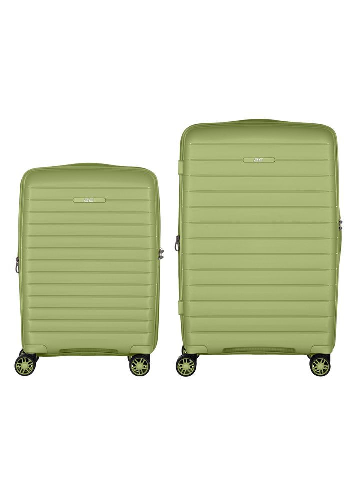 Набір валіз, Aero, поліпропілен, (M+S), TSA, 4 колеса, EXP, оливково-зелений 2E (365066807)