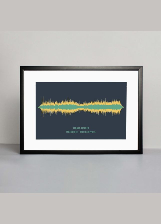 Постер "Картина голосом: наша песня" персонализированный А3 (BD-pl-10) asphalt-green BeriDari (293814566)