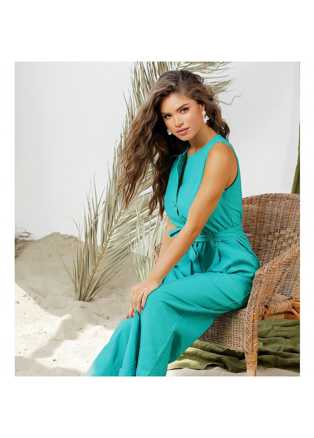 Комбінезон Liton бірюзовий льон