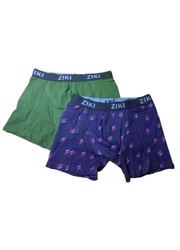 Набір чоловічих трусів боксерів MEN 2 шт в наборі, розмір ХS, зелений, темно-синій ZIKI Боксери (369673629)